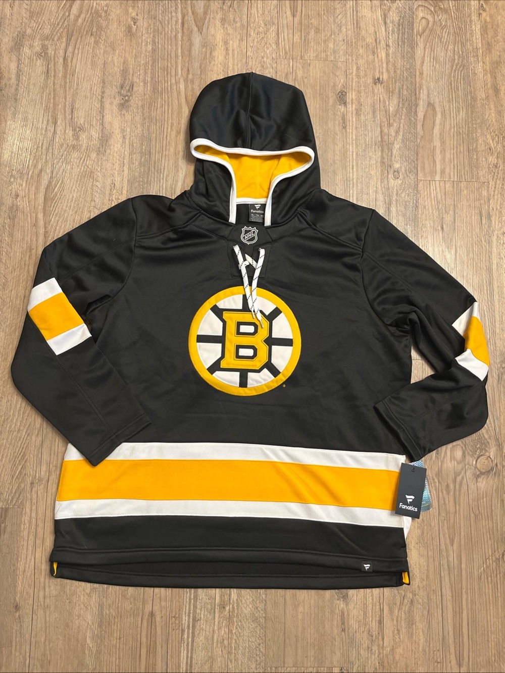 NWT Fanatics Boston Bruins Prime Time Fleece Hoodie Black Size XL